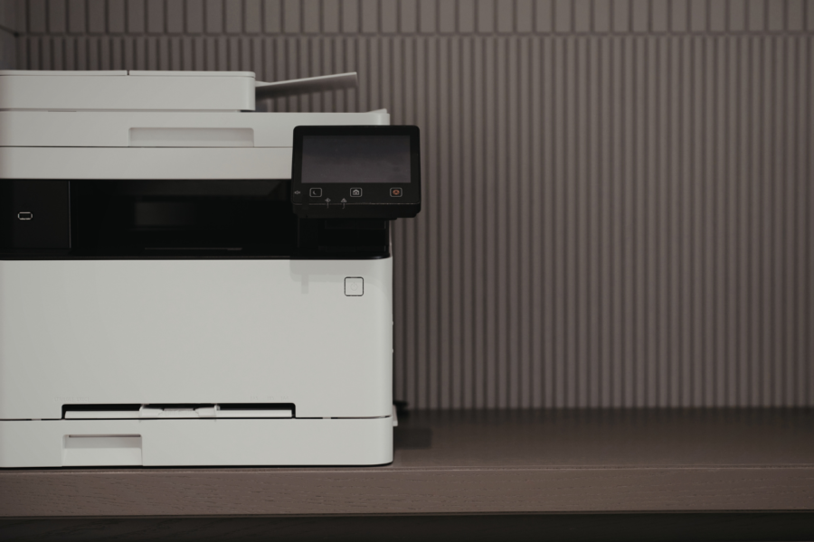 A desktop printer and copier.