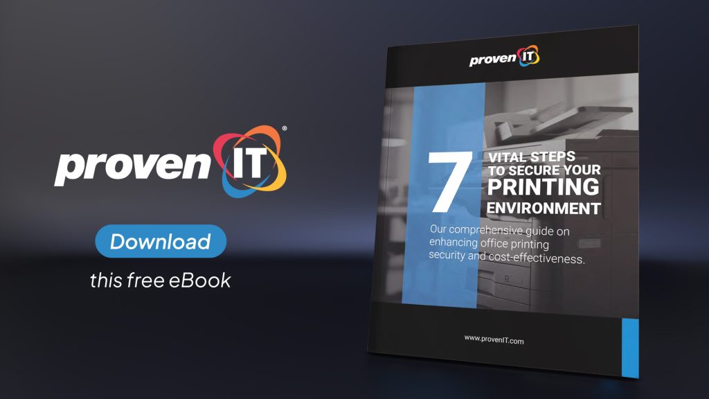 7 Vital Steps to Secure Your Printing Environment ebook cover ad