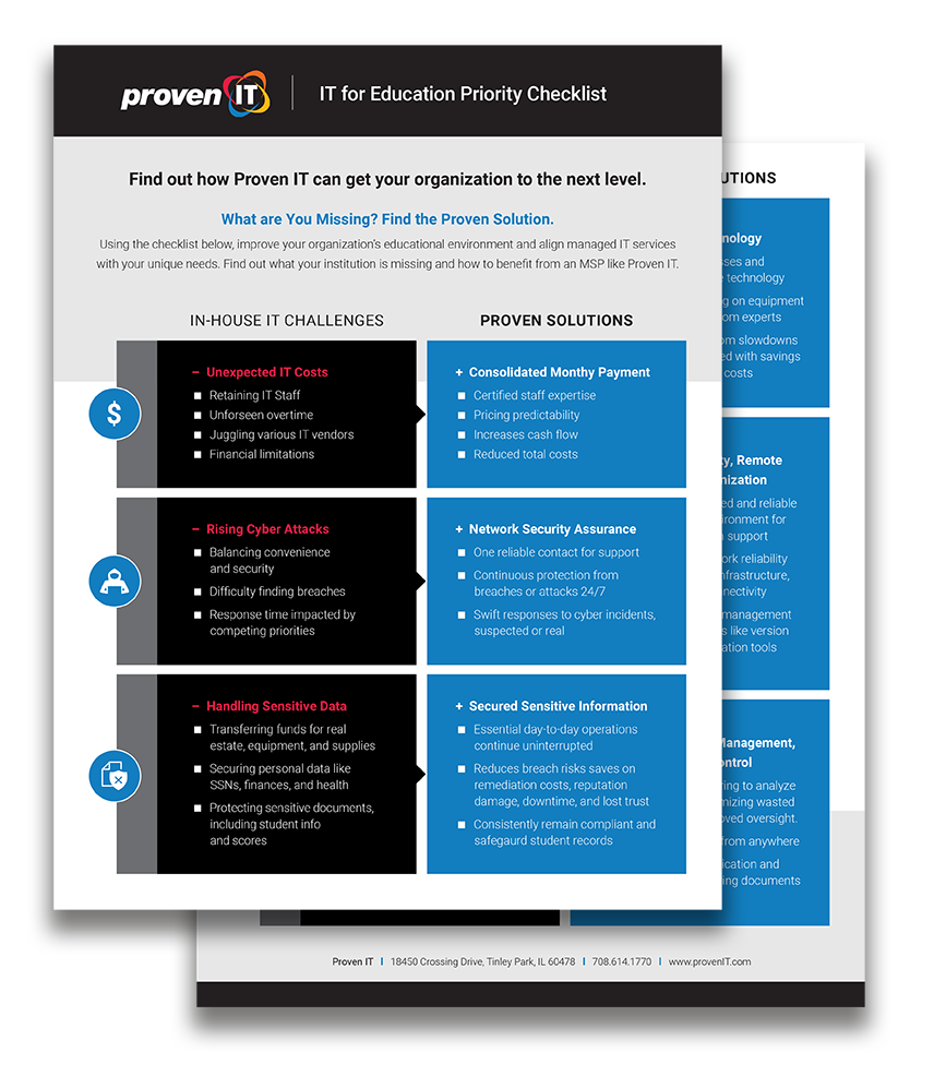Proven IT checklist - Technology Solutions for Education Priorities