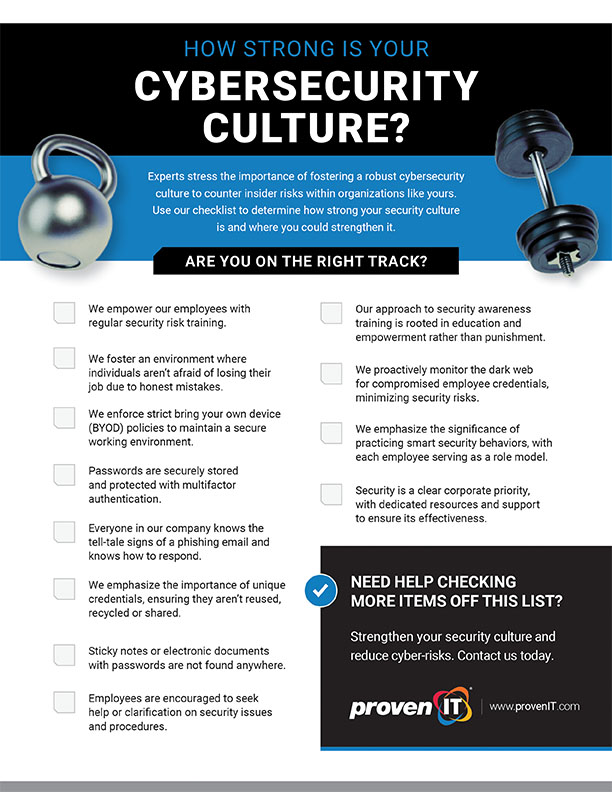 Image of How Strong is Your Cybersecurity Culture Checklist from Proven IT