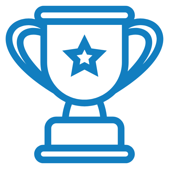 A trophy with a star on it.