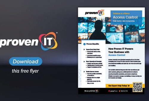 Image with Proven IT logo and Access Control flyer showing a download button.