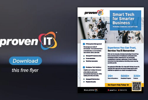 Image with Proven IT logo and All Tech Solutions flyer showing a download button.
