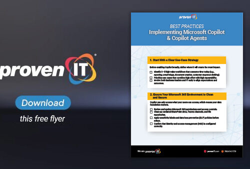 Image with Proven IT logo and Copilot Best Practices Checklist showing a download button.