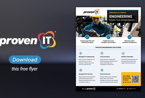 Image with Proven IT logo and Engineering Industry flyer showing a download button.