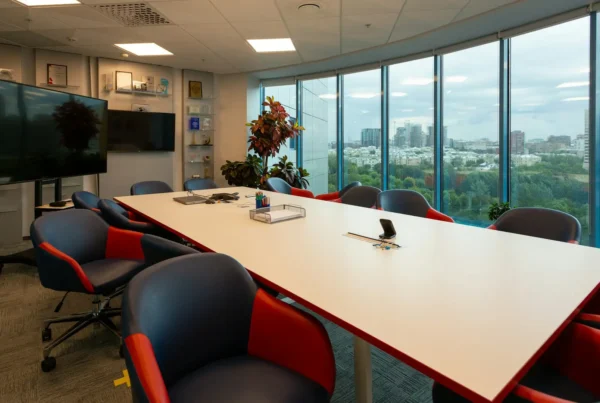 Modern conference room setup with AV.