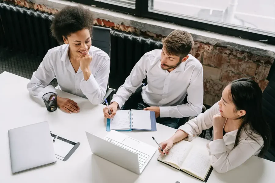 A team of professionals developing their business’s cyber incident response plan.