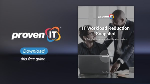 Image with IT Workload Reduction Snapshot showing a download button.